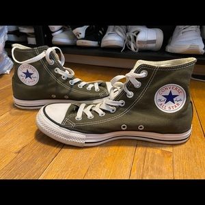 army/olive green high top converse all star